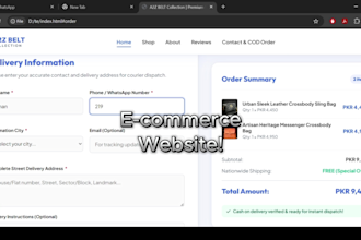 do custom website, web application development as a full stack web developer