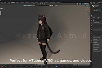 create custom vtuber model vrchat and 3d anime character