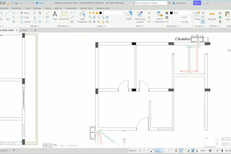 create professional autocad 2d floor plan and furniture layout