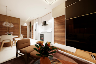 create luxury photorealistic interior renders for architects, real estate, bnb