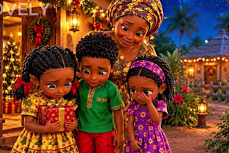 create a 3d ai christmas animation video