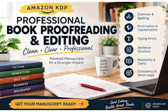 proofread and edit your book for amazon KDP