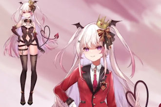 live 2d vtuber model,vtube studio integration,fully   rig with outfit assets