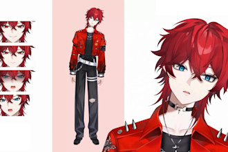 create and rig a custom 2d vtuber model in live2d rigging, anime vtuber model