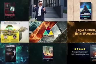 create a cinematic book trailer, book promo video, book teaser and author promo