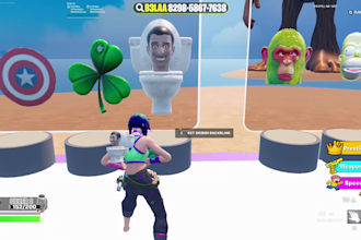fortnite uefn map, tycoon map, box fight, 2v2, red vs blue, escape room, parkour