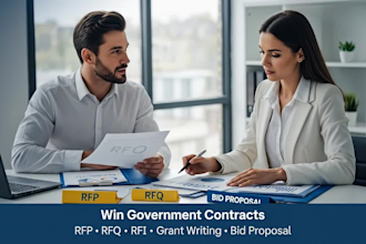 win government contract, bid proposal, grant writing, rfp, rfq, rfi