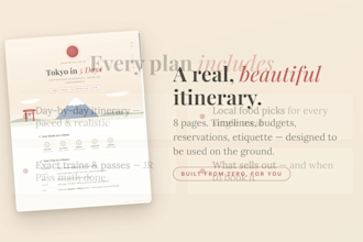 create a personalized japan travel itinerary as a local born in japan
