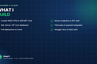 create custom dotnet core rest apis and deploy them on azure