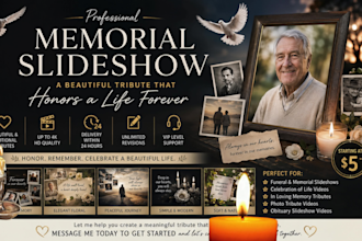 create wedding, birthday, memorial photo slideshow video