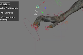 install rig for 3d creature,retarget onto rig,shapekeys,ik fk control rig,daz3d