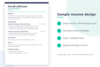 design and format a professional resume CV and documents