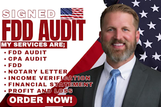 audit franchise fdd financial statement write sign US CPA letter gaap audit