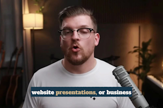 create a raw male spokesperson video