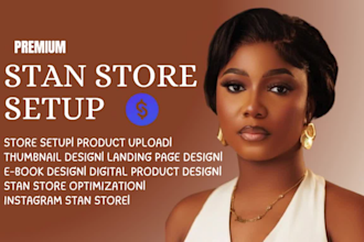 setup stan store, stan store design, digital product upload stan store marketing