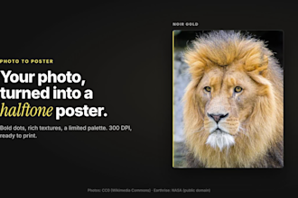 turn your photo into a halftone risograph style poster