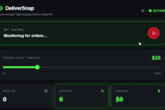 build doordash bot, instacart bot, spark and uber bot auto grabber bot  bot