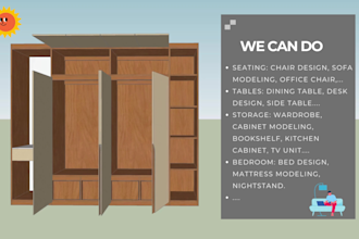 design customized 3d furniture with detailed 2d drawings