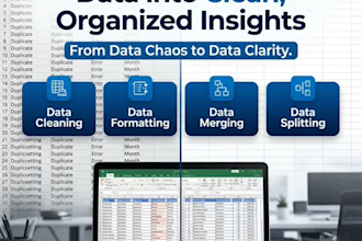 clean, format , merge, split excel data