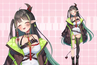 design live2d vtuber model 2d vtuber rigging live2d model in anime style