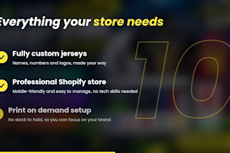 design a custom jersey shopify store, print on demand, football jersey website