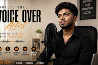 record natural and engaging english voice overs