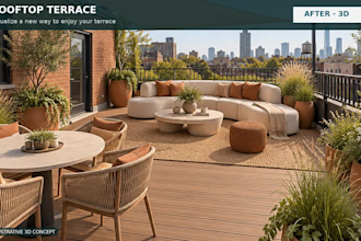 do 3d landscape rendering visualization for your garden backyard patio terrace
