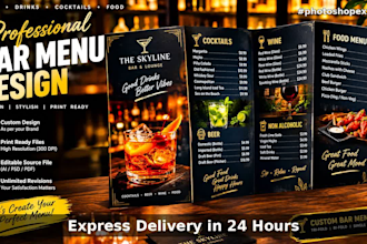 do food menu design, restaurant menu design, food flyer and digital menu