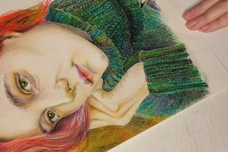 draw a hand drawn colored portrait from photo
