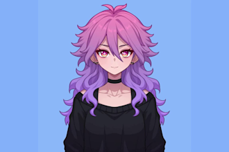 draw custom pngtuber avatar or png tuber model anime vtuber for twitch streaming