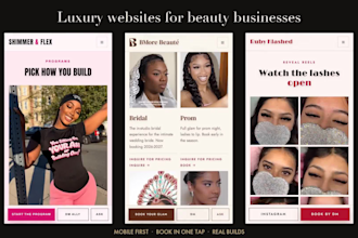 design a luxury website for your beauty, lash or salon business