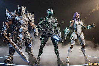 do professional 3d character design and cinematic ai art