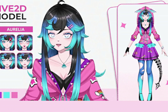 live2d vtuber model reference sheet vtube studio rigging vtuber twitch stream