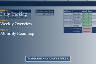 send you the project timeline navigator excel template