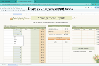 build google sheets for pricing, inventory, and profit