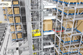 do 3d asrs warehouse automation industrial robotic arm and conveyor explainer