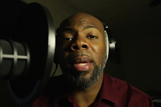 record a professional deep male voice over or audiobook narration
