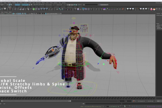 rig your 3d character for unity,ue,facial rig,ik,fk,vr avatar,animation,mixamo