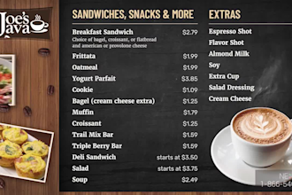 create a stunning digital menu board, animated tv menu, and food menu design