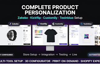 install zakeke, kickflip and customily personalized product configurator shopify