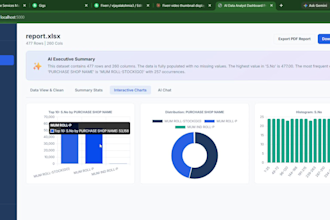 develop an ai powered CSV and excel web application