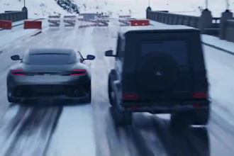 create a cinematic 3d car chase animation with realistic motion and speed