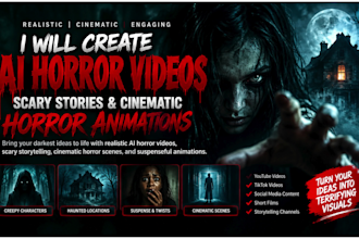 do realistic ai horror videos, scary stories and cinematic horror animations