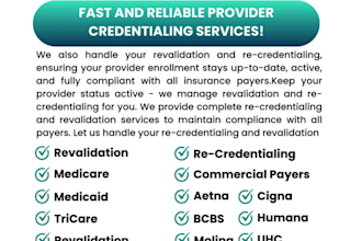 manage provider credentialing and contracting with any payer