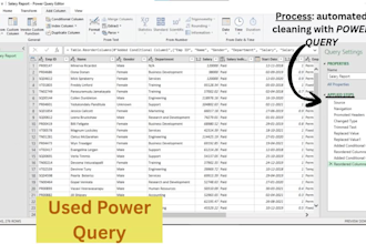 clean, transform and automate excel data using power query