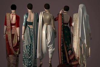 create sarees in clo3d