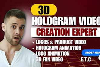 create 3d hologram fan video hologram ainimation claude hyperframe display video