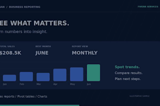 organize excel data, merge files, and create reports