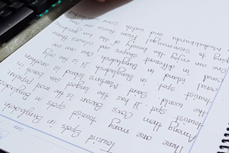 handwrite notes, letters and assignments neatly
