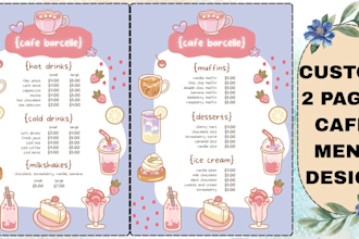 design a stunning restaurant and cafe menu for your business